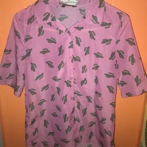 Cactus button down t shirt. 🌵